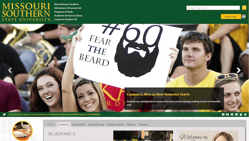 The MSSU Home Page (Desktop)